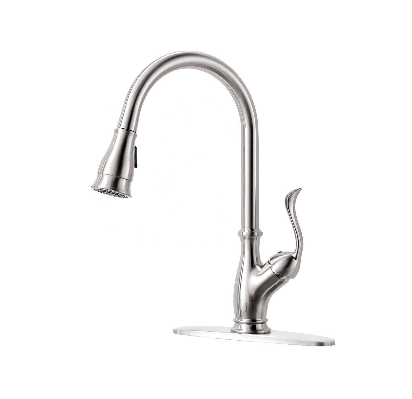 APS170-BN Wasserhahn CUPC Pull-Down Küchenspüle Wasserhahn Schwan Küchenarmatur aus gebürstetem Nickel