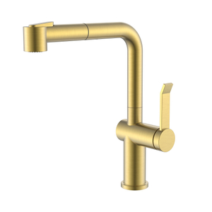 Gebürstetes Gold Neues Design Einloch-Küchenarmaturen zum Herausziehen