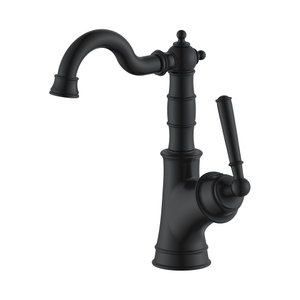 Vintage Waschbecken mattschwarz Einloch-Badarmatur
