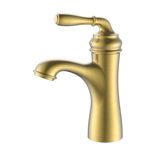 Einloch-Badezimmerarmatur Gold Waschbecken Wasserhahn