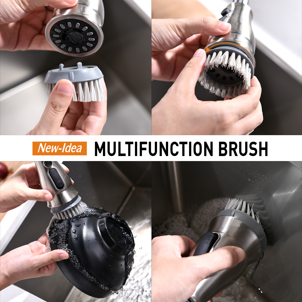 Berührungsloser Wasserhahn Sensor Wasserhahn mit Berührungssensor Touch Küchenarmatur mit herunterziehbarem Sprüher