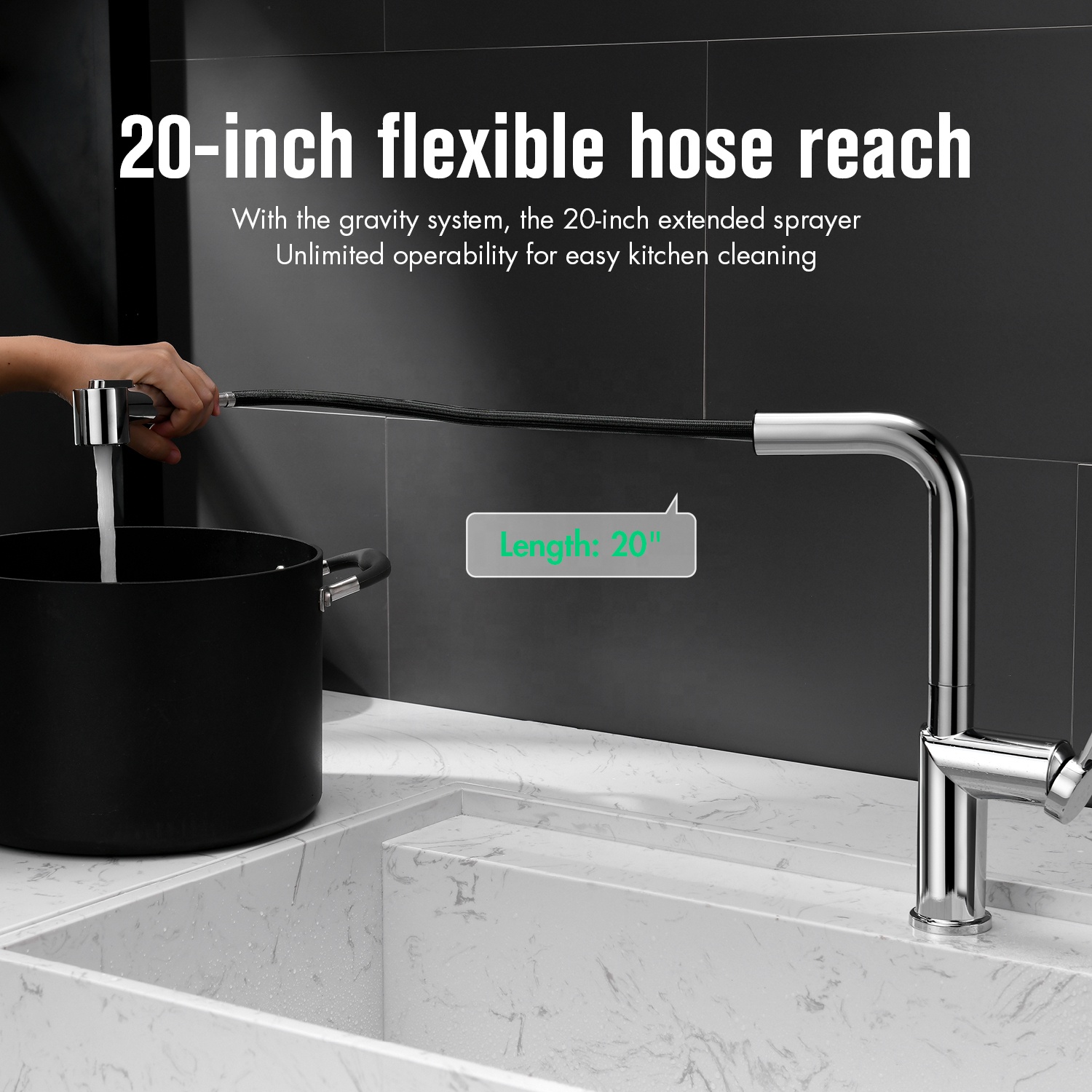 Kostengünstige Touch-Wasserfall-Küchenarmaturen-Badewanne