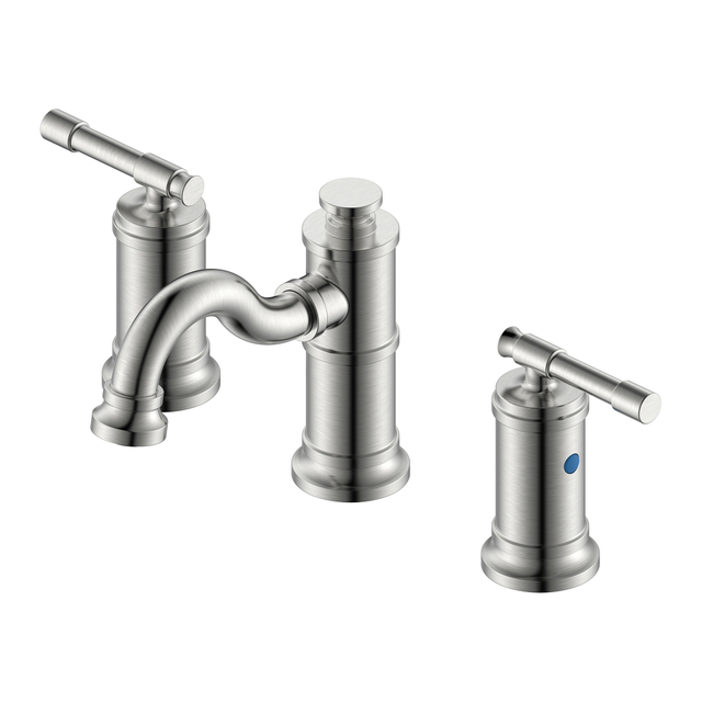 3-Loch-Badarmatur Badarmaturen aus gebürstetem Nickel