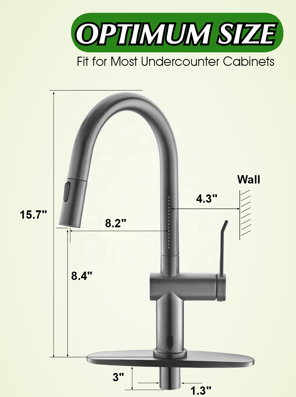 Schwanenhahn aus massivem Messing, Gun Metal, berührungsloser Küchenarmatur, Wasserhahn für Küchenspüle