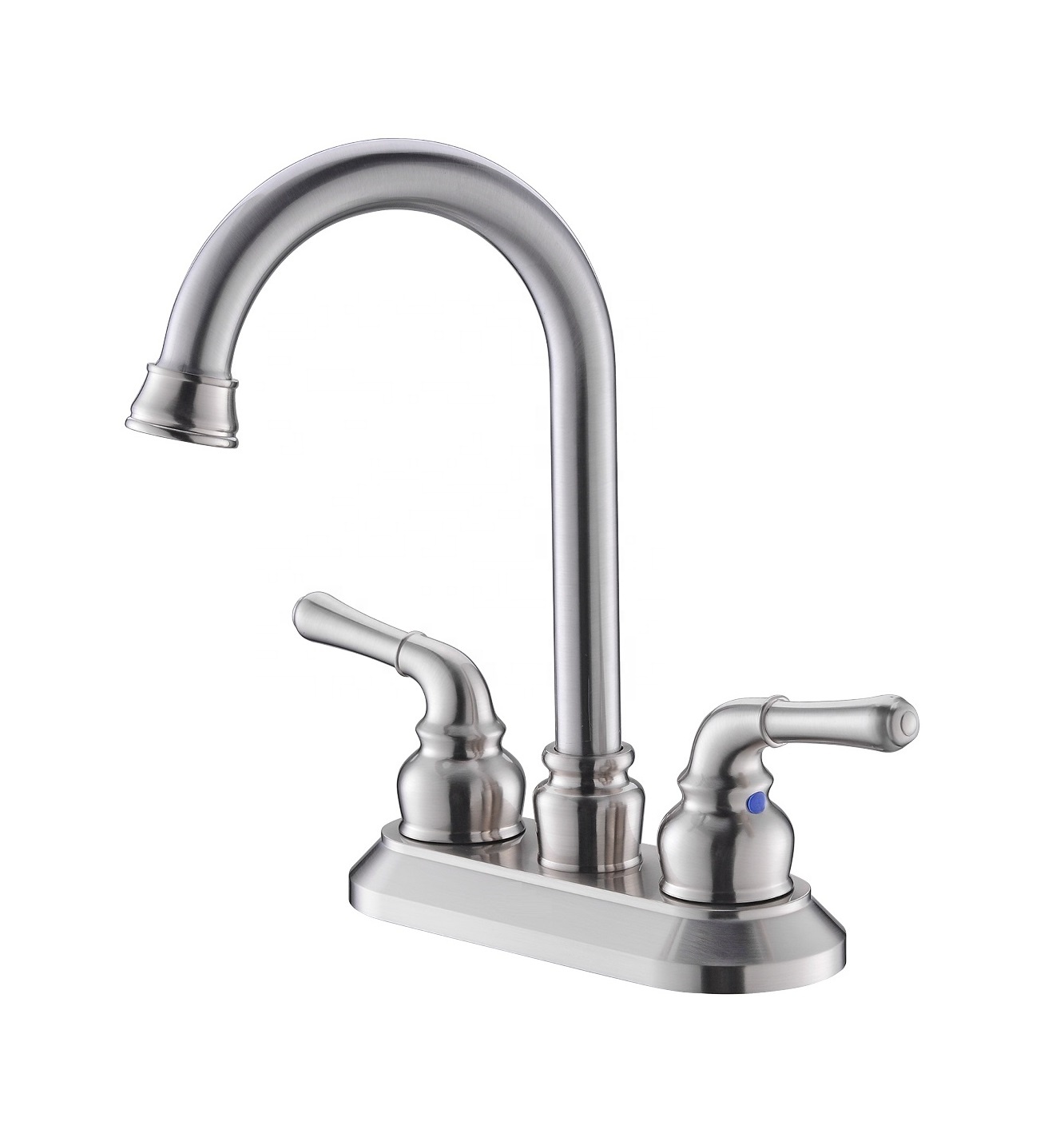 Badarmatur aus gebürstetem Nickel, Waschbecken, Badarmatur, 2-Griff-Waschtischarmatur