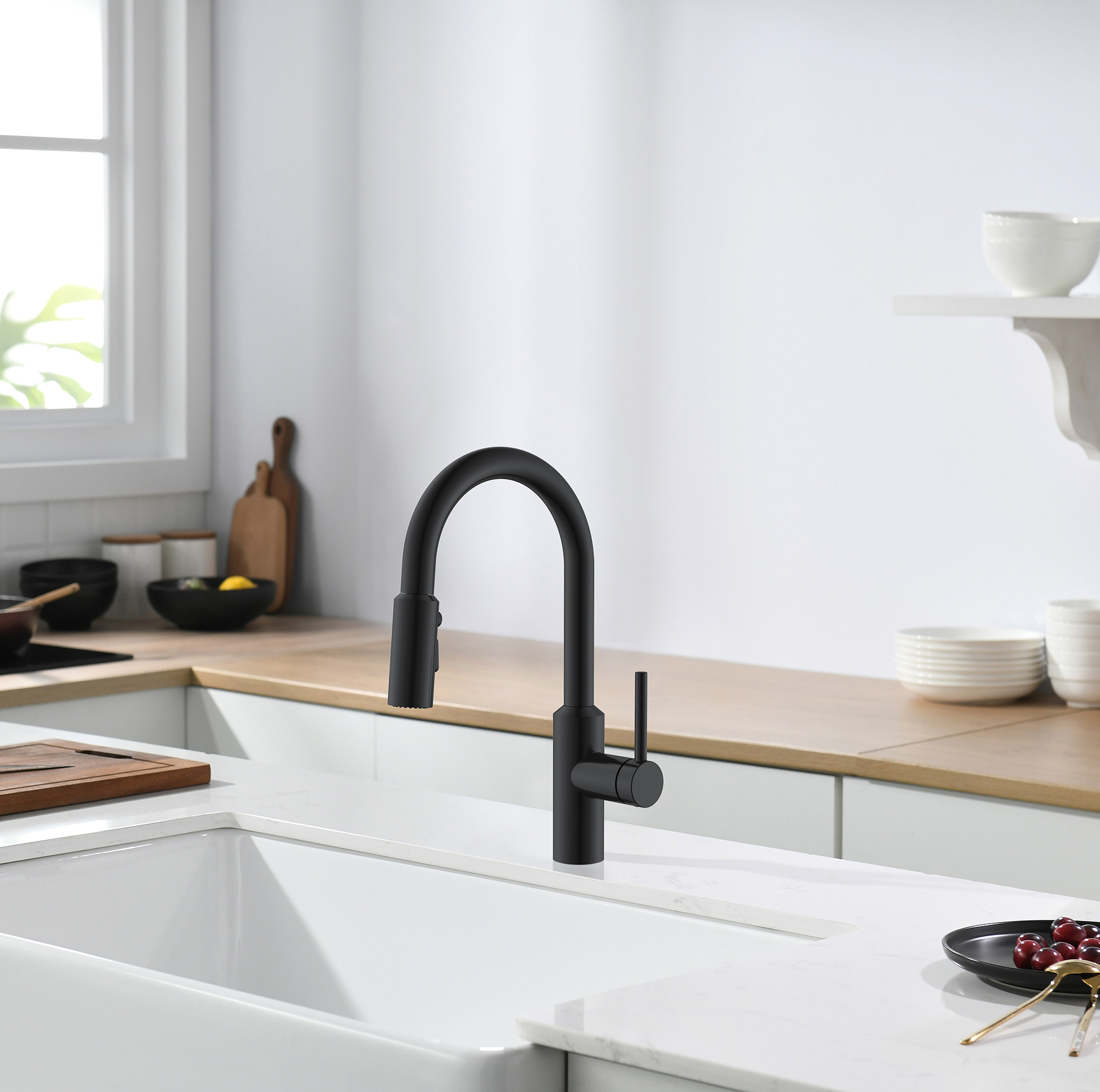 Neues Design Pull Down Schwarz und Gold Küchenarmatur Touchless Küchenarmaturen