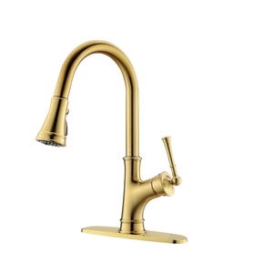 Küchenarmatur Luxus heiß und kalt gebürstet Gold Küchenarmatur Schwanenhals Wasserhahn
