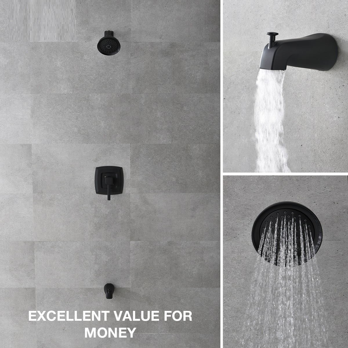 Günstiges, langlebiges, schwarzes, klassisches, modernes Badezimmer mit 5 Möglichkeiten, Duschwanne, Wasserhahn, Badewanne und Brausegarnitur