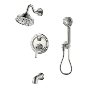 Badewannen-Duscharmaturen mit Handbrause Duscharmatur aus gebürstetem Nickel