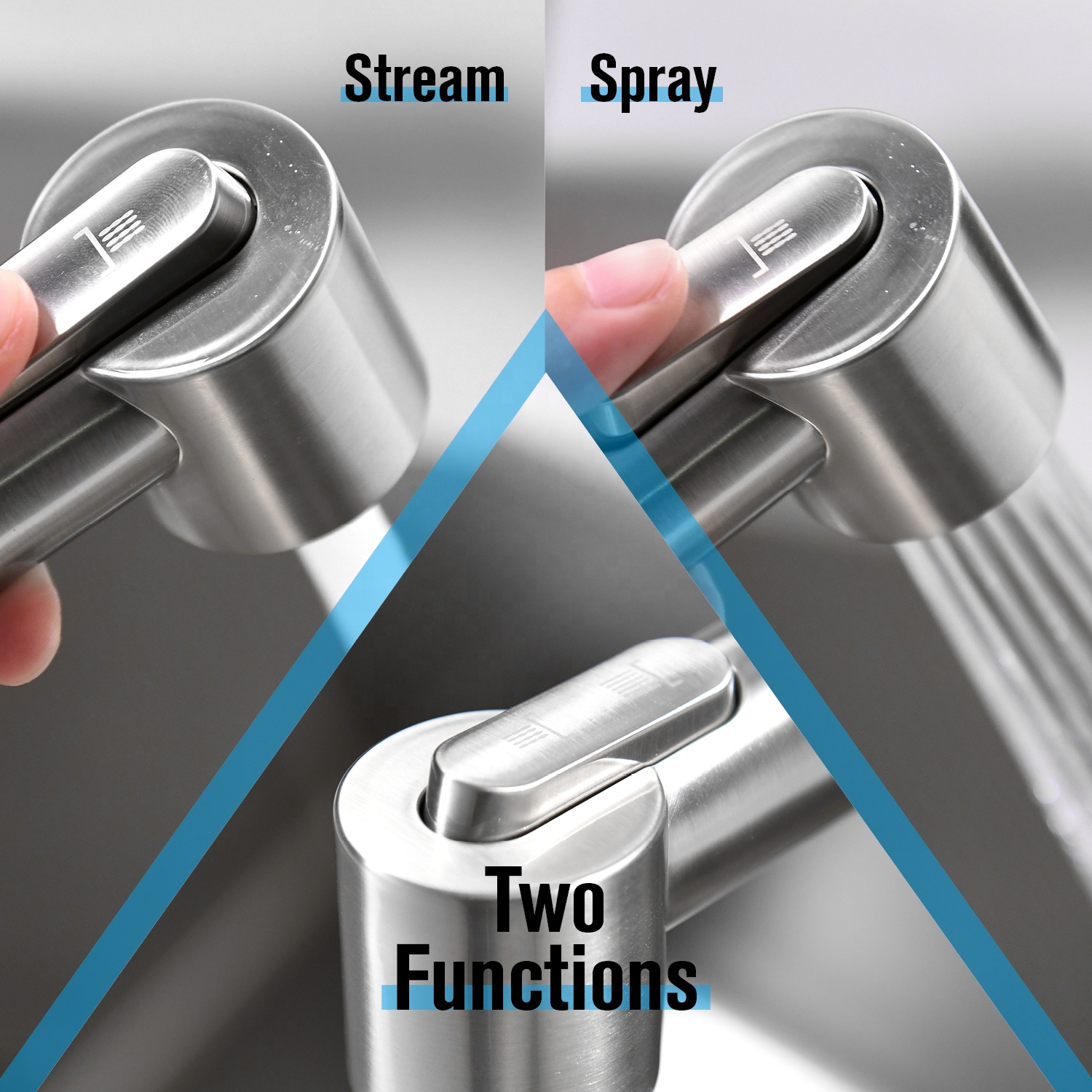 Ausziehbarer Wasserhahn für die Küche, Chrom, Küche und Waschräume, Sanitärarmaturen, Sprüher, Küchenarmaturen, Wasserhahn